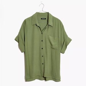 Madewell Dailey Shirt Green button Up Size L